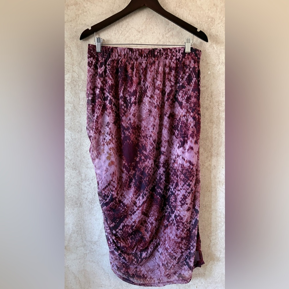 Kathy Ireland Asymmetrical Print Skirt